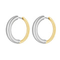 Latest 18K Gold Plated Stainless Steel Jewelry Irregular Geometric Mix Color Hoop Earrings Trendy Unisex Earrings E231495