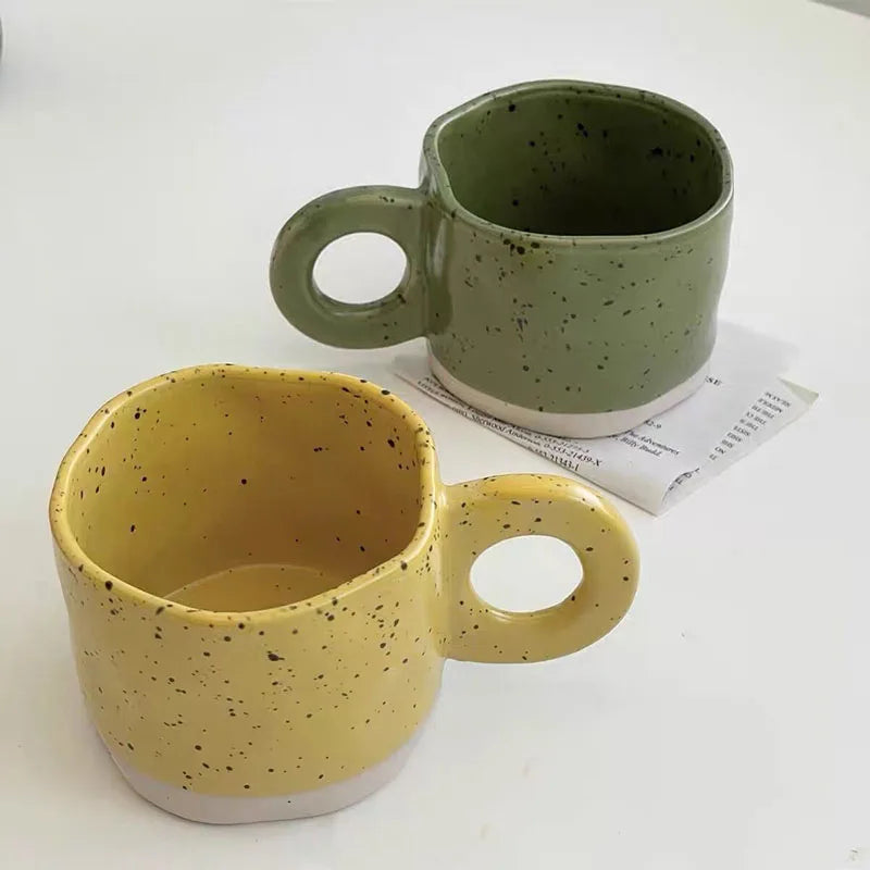 Ins Simple and Irregular Splashing Ink Cup Creative Candy Color Ceramic Cup and Coffee Mug