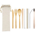 Travel Biodegradable Reusable Eco Friendly Travel Picnic Portable Cutlery Set Bamboo Cutlery Set With Bag