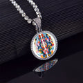Creative Colorful Brain Pendant Necklace Bling Iced Out Tennis Chain Rhinestone Hip Hop Jewelry