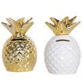 8.8*5.5*13.5cm Gold Plating Pineapple Piggy Bank Nordic Household Goods Creative Table Decorative Ornaments Coin Bank Ceramic