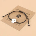 Stainless Steel Pet Dog Cat Paw Charm Bracelet Loss Remembrance Sympathy Keepsake Memorial Gift Adjustable Macrame Paw Bracelet