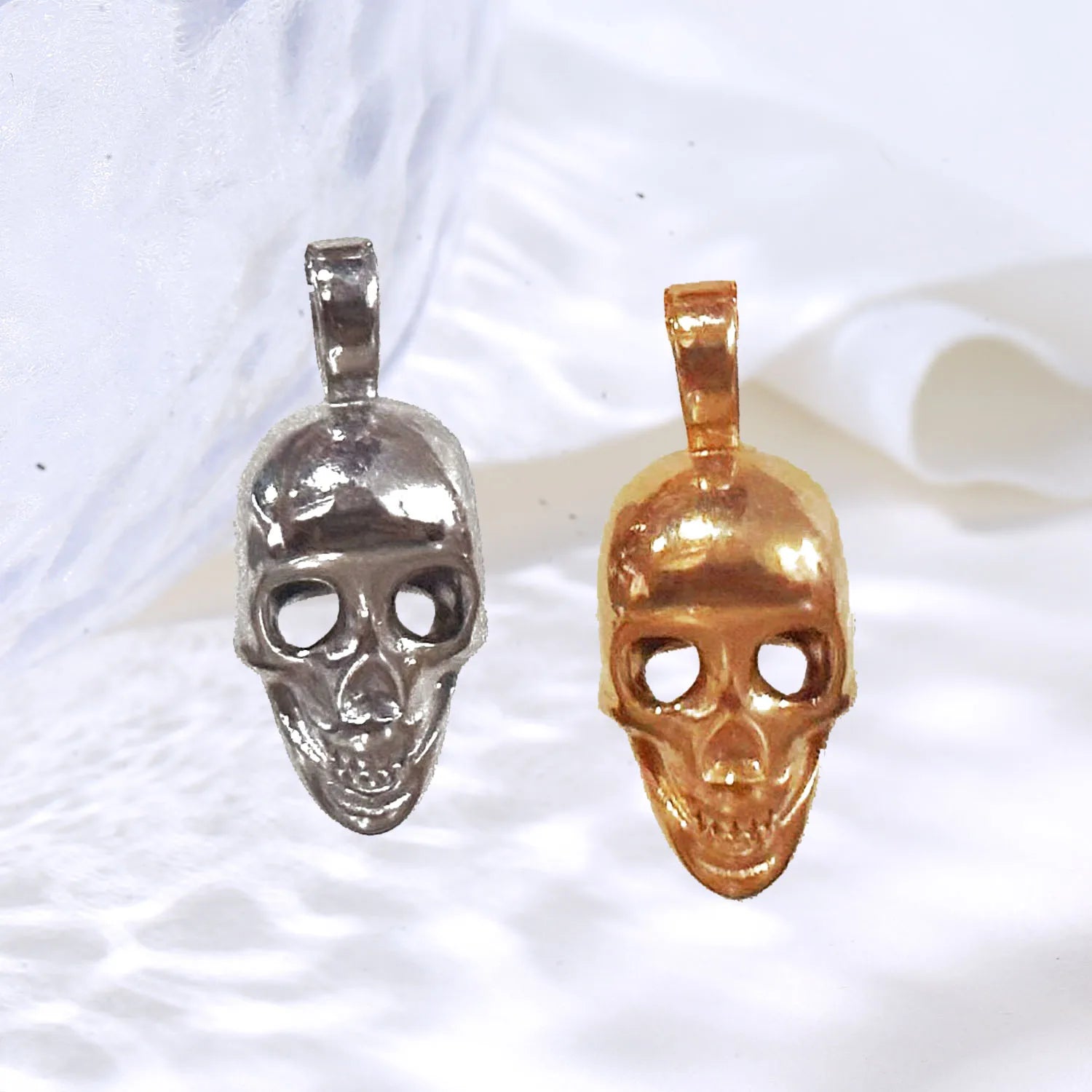 Gothic Punk Cool Stainless Steel Mens Skull Charm Crafted Trendy Pendants Accessories Chunky 18k Gold Pendant Men Jewelry