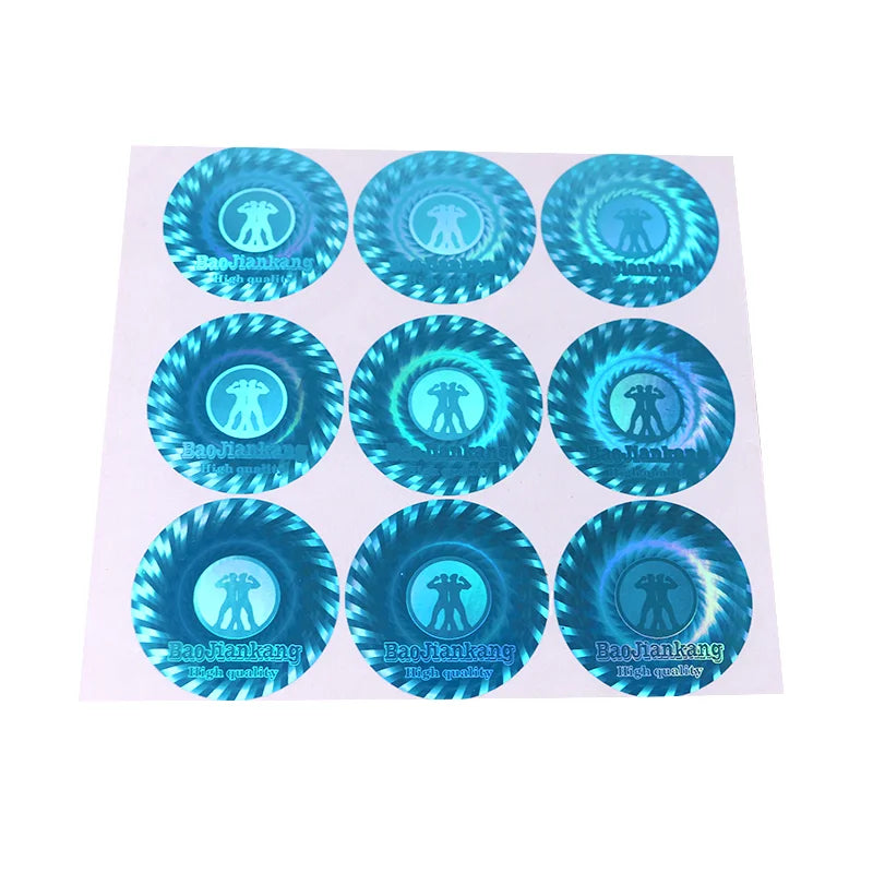 High Quality Hologram 3d Custom Stickers Blue Color Vinyl Hologram Sticker for Seal Packaging