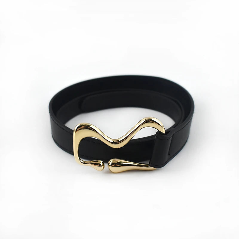 Meetee CB726 Fashionable PU Leather Belt Stylish Ring Alloy Buckle Women PU Belts for Jeans Waist Band PU Leather Women Belt