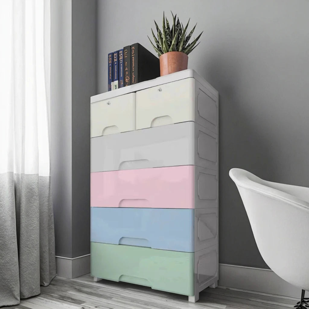 5 Layer Baby Storage Drawers Wardrobe Cabinet Organizer for Home Bedroom PP Cartoon Storage Drawers for Kids Girls