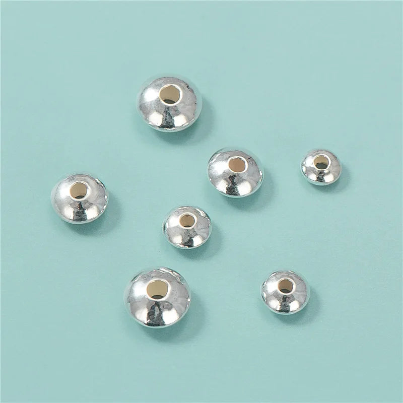 3mm 4mm 5mm 6mm 7mm UFO Beads Spacer Beads 925 Sterling Silver Flat Round Abacus Beads for Jewelry Making Finding