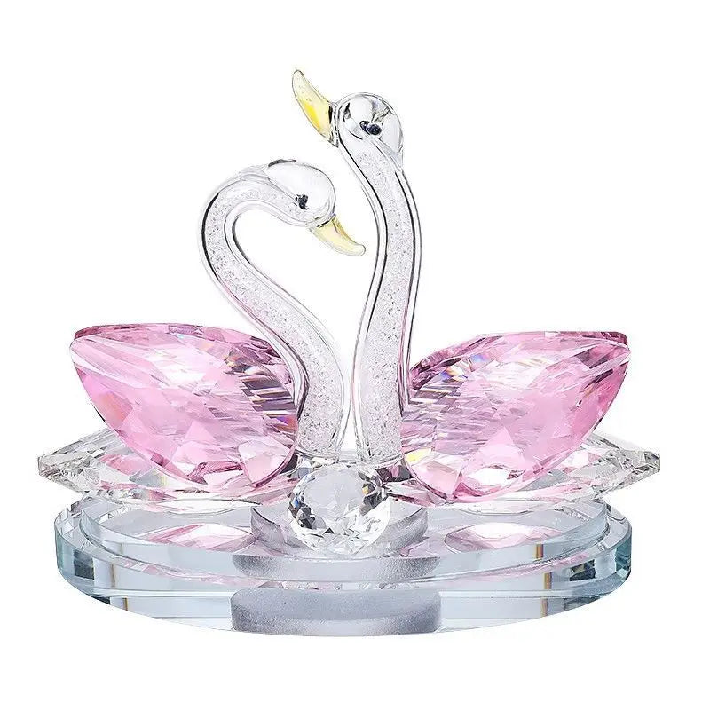 DIY Beautiful elegant colorful crystal swan for wedding gift