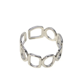 BM Hypoallergenic Non Tarnish Geometric Hollow Stainless Steel Rings