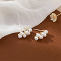 Pendiente Grape Pearl String Temperament Commuting Temperament Stud Earrings Beaded Simple Fashion Hot Sale Earrings Female