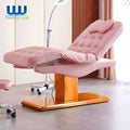 Union Win Beauty Salon Furniture Gold Base Curve Facial Bed Electric Cosmetic Eyelash Bed Luxury Spa Massage Table Lash Bed