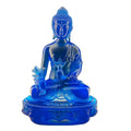 2025 Best Seller High End 21cm Resin Glass Buddha Scupture Feng Shui Home Office Decoration Lucky Ornament Blue Buddha Statue