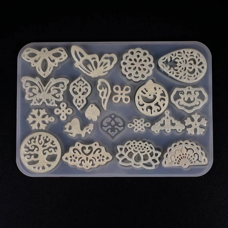 Handmade Transparent White Eco-Friendly Silicone Mold for DIY Pendant Earrings Decorative Resin Art Sets Cake Tools