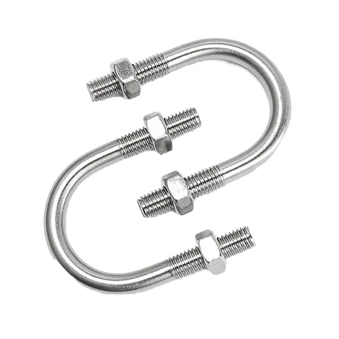 Customize Stainless Steel 304 316 Carbon Steel Zinc Plated U Bolt with Nut and Plate Square Pipe U Clamp