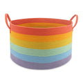 Rainbow Cotton Rope Storage Baskets for Organizing Decorative Woven Storage Baskets for Shelves