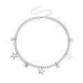 Vintage Harajuku Goth Metal Star Charms Neck Chains Choker Necklaces for Women Girl Cosplay Aesthetic Accessories Jewelry