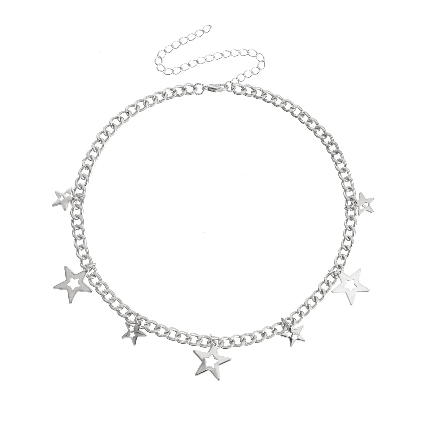Vintage Harajuku Goth Metal Star Charms Neck Chains Choker Necklaces for Women Girl Cosplay Aesthetic Accessories Jewelry