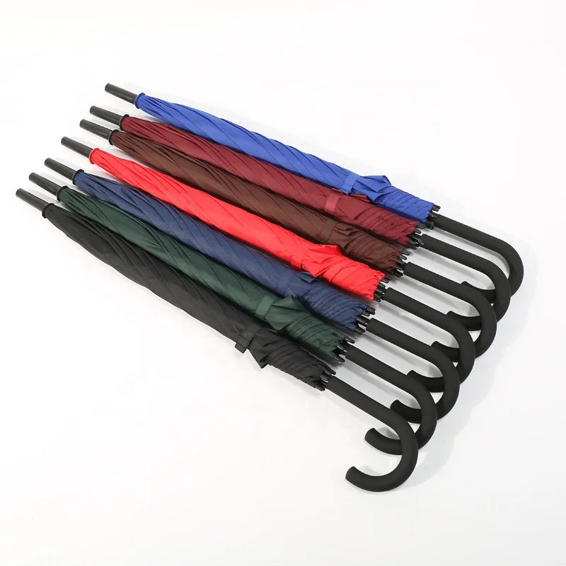 All Weather Wholesale Cheap Double Ribs Rain Straight Automatic Umbrella for Promotion Umbrellas