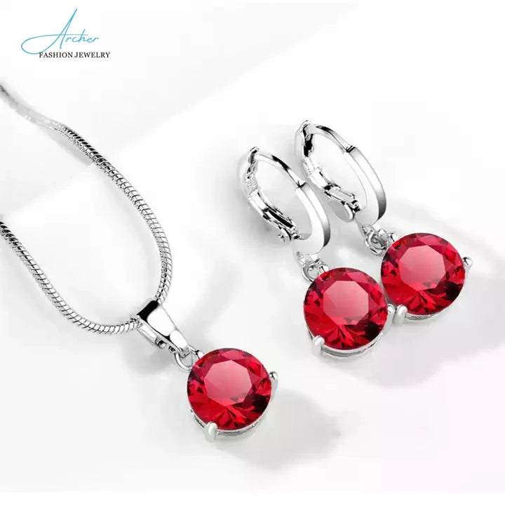 Zircon Jewelry Sets Water Drop Necklace Earring Sets Jewelry Earring Sets Women's Bride Jewelry
