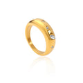 French Ins Style Inlay Zircon Titanium Steel Ring Waterproof Stainless Steel Plated 18K Gold Light Luxury Ring Jewelry