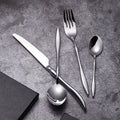 High Grade Outdoor Camping Cutlery Set Gold Silverware 304 Stainless Steel 18/8 Flatware Tableware Dinnerware for School Canteen