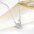 Fine 925 Sterling Silver Globe Disc Pendant Fashion Simple Universe Planet Pendant Necklace for Women