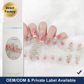 Wholesale Custom DIY Waterproof 3D Nail Art Wraps Matte Sticker Eco-friendly Decals Strips Semi-Cured Gel Polish