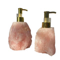 Luxury 18K Gold Plated Rose Quartz Natural Crystal Stone Decorative Perfume & Body Wash Bottle with Classic Charm for Unisex Use