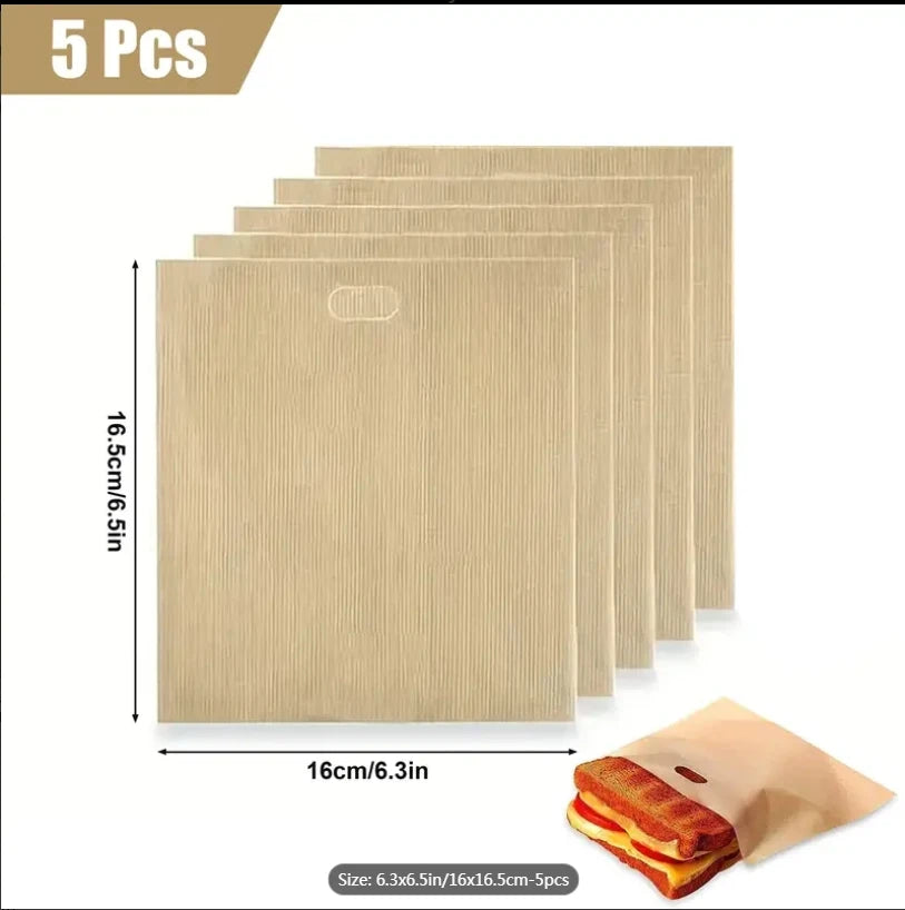 Factory Outlet Non-Stick Microwave Safe Antiseptic Reusable Grilled Cheese Toast Bags for Toast Sandwich Panini Snacks