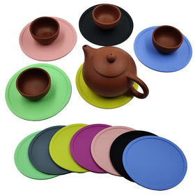Wholesale Colorful Silicone Drink Coasters Non-Slip Heat-Resistant Cup Pad Mat Various Colors Available