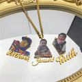New Jewelry Custom Stainless Steel Gold-plated Photo Necklace Pendant 3D Cartoon Children's Picture Print Color Photo Necklace