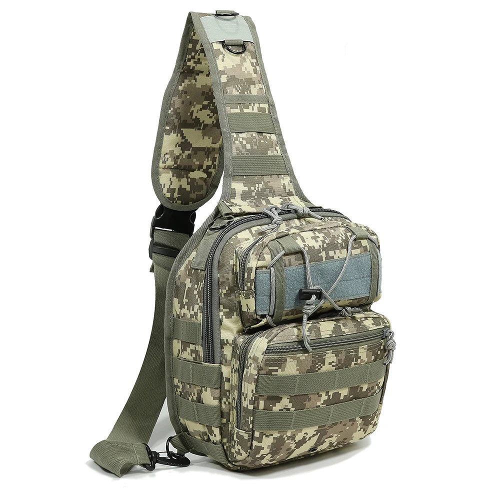 Tactical Chest Bag for Men MOLLE Sling Pack Convertible to Crossbody/Backpack Waterproof EDC Bag for Outdoor Camping/Travel