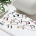 RINNTIN SE84 Women Men Jewellery  Real 925 Sterling Silver Birthstone Cubic Zirconia Stud Earrings