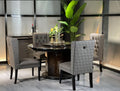 Modern Apartment Hotel Chair Light Grey Fabric Durable Commercial Use Solid Wood Frame Comfortable Home Dining Chairs