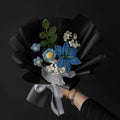 Handmade Crochet Flower Bouquet Knitted Rose Tulip Decorative Crochet Flowers for Christmas Graduation Easter Decor