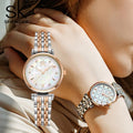 SHENGKE K0136L Silver and Rose Gold Alloy Bracelet Quartz Watches Fashion Lady Watches Classic Luxury Watch Women