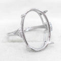 Sterling Silver 14*20mm Semi Mount Ring Empty Frame Blank Support Setting S925 Base Holder Without Center Stone for DIY Inlay
