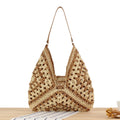 2024 Popular Large Capacity Woven Summer Straw Bag Fashion Holiday Shoulder Crossbody Beach Bag