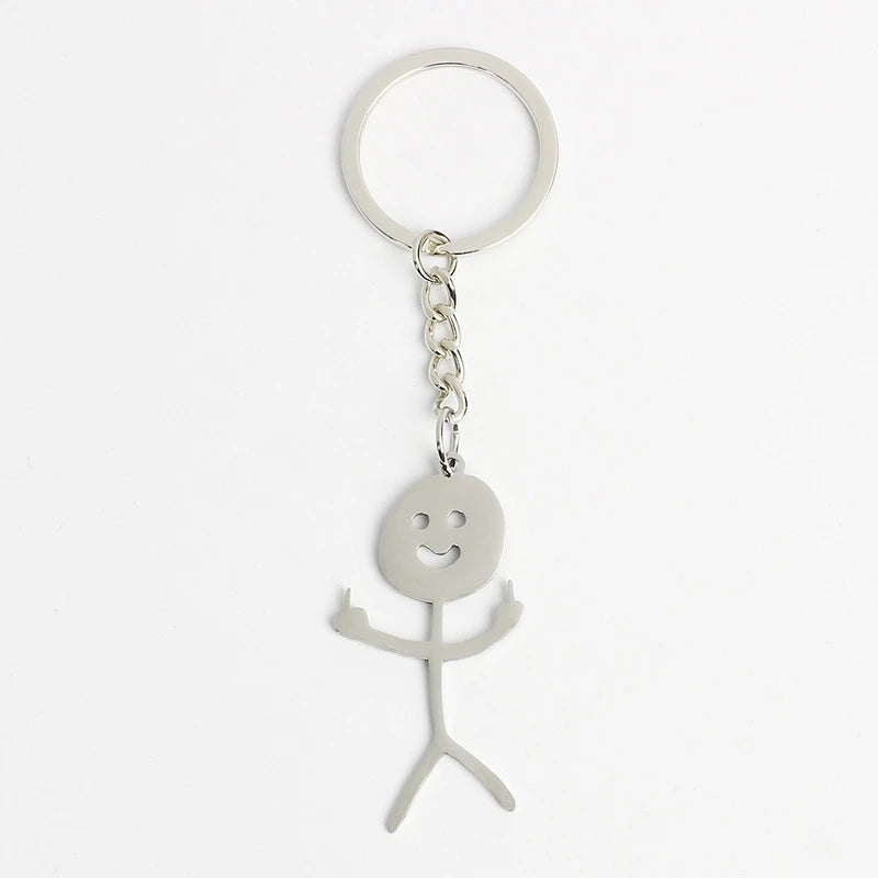Cute Trend Titanium Steel Metal Key Rings New School Bag Car Pendant and Couple Key Rings Trinket Gift