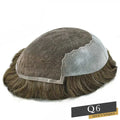 LONGFOR Q6 Base Human Hair Super Fine Swiss Lace PU Thin Skin System Men Toupee Wholesale Price