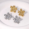 Beimai OEM Stud Earrings Versatile 18K Gold-plated Stainless Steel Flower Stud Earrings
