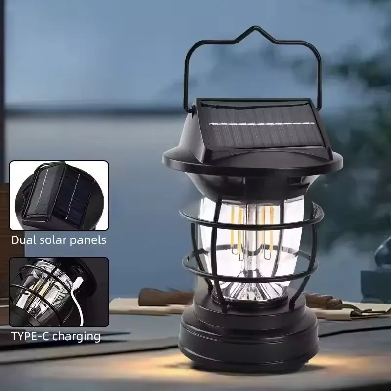 Howlighting IP65 LED Outdoor Solar Camping Lights Hiking Garden Emergency Ambiance Minimalist Retro Lanterns
