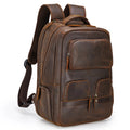 Vintage Cowhide Laptop Computer Large Capacity USB Crazy Horse Cow Bags Men Custom Business Travel Genuine Leather Backpack