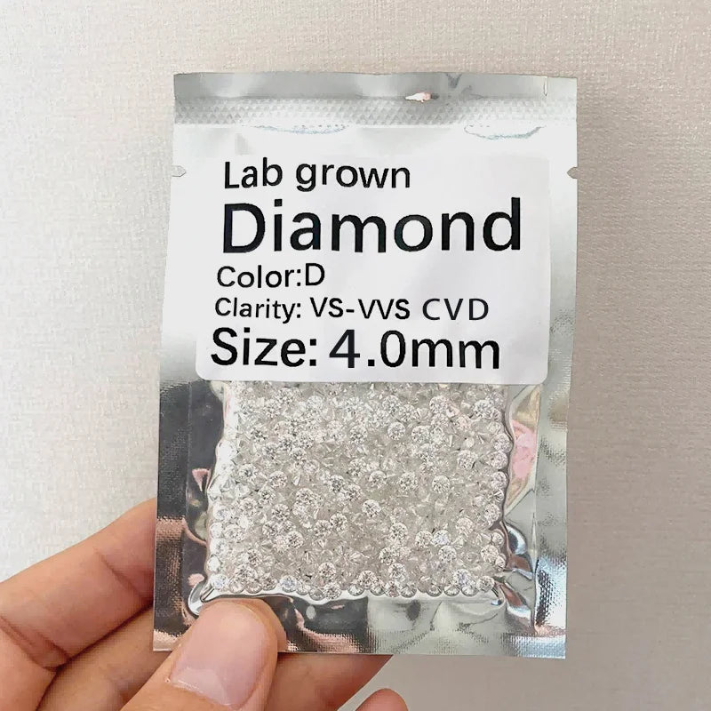 Starsgem 4.0mm DEF VS HPHT CVD Round Cut Wholesale Loose Lab Grown Diamonds for Making Jewelry