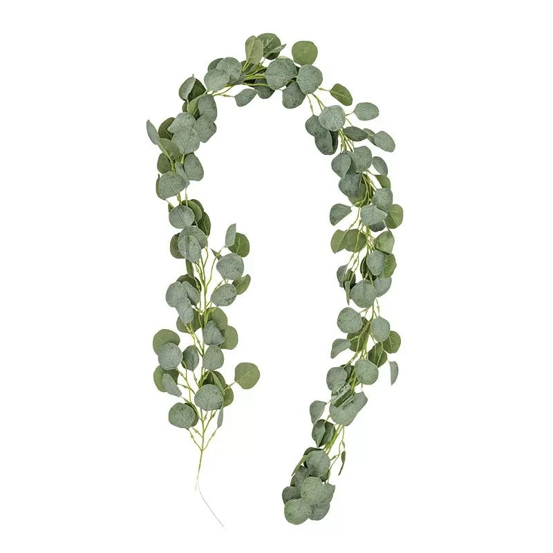 Cheap Wholesale Artificial Eucalyptus Pllants Garland Vines Hanging Plants Videiras Artificiais for Wedding Home Decoration