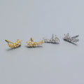Wholesale Fashion Jewelry 925 Sterling Silver Flower Shaped Small Diamond Gold Plated Stud Earring Jewelry for Women