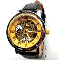 Promotional Leather Band Stainless Steel Men Hand Wrist Mechanical Watch