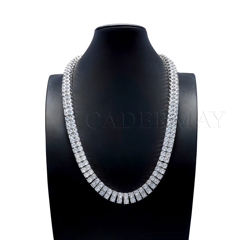 Fashion Moissanite Hip Hop Jewelry Tennis Chain Necklace S925 Sterling Silver 3mm Wide Vvs Ice Crystal Moissanite Diamond Chain