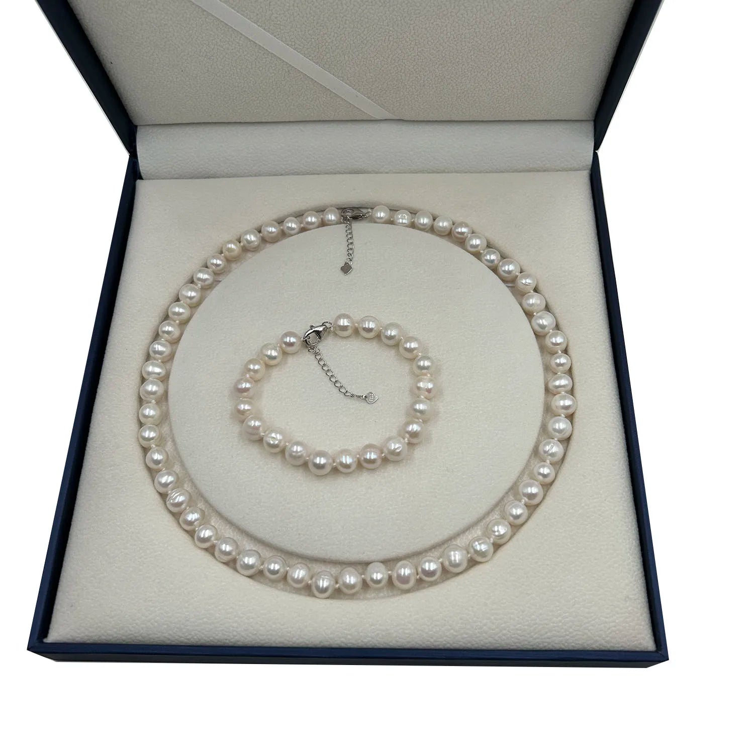 Pearl Set Nature Freshwater Pearl Jewelry Set 925 Silver Clasp for Wedding Factory Pricewholesale 8 mm Potato Pearl