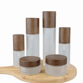 Wooden Lid Glass Bottle and Jar 30ml 50ml 100ml 120ml 150ml Glass Bottle 15g 30g 50g 150g 200g Cosmetic Jar With Wood Lid